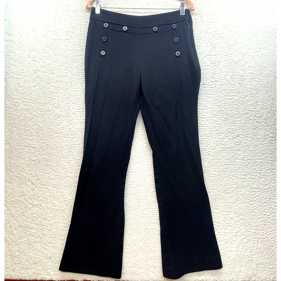 CAbi Pants - Cabi Pants Womens 6 Blue Mariner Trouser Dress Nautical Buttons Boot Cut Preppy